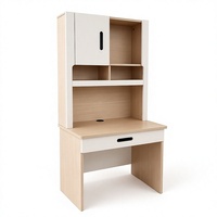 Bureau d'ordinateur intégré avec étagère, moderne et durable, fabriqué en usine, vente directe, couleur personnalisable, pour la maison et le bureau.