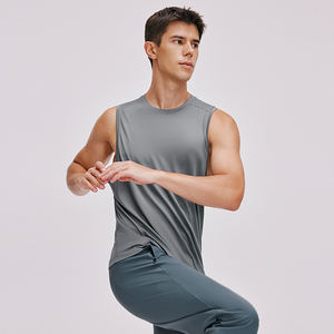 190 GSM EU taille OEM ODM 50% Modal 42% coton 8% Spandex Sport Gym vêtements de sport personnalisés hommes débardeur entraînement - Product Image 1