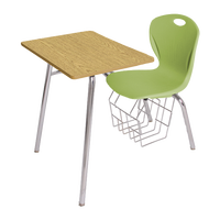 Meubles de classe pour collège, siège en plastique, plateau de table en bois, chaise d'étudiant avec table