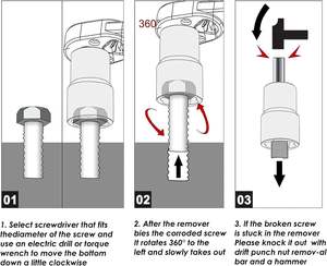 पहिया अखरोट बोल्ट स्टड अर्क हटाने उपकरण - Product Image 4