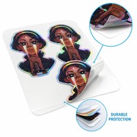 Autocollants holographiques décoratifs en vinyle découpé sur mesure, impression colorée arc-en-ciel, pour enfants, prix d'usine