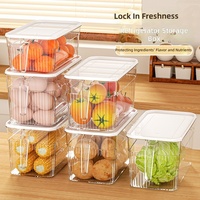 Boîte de rangement pour réfrigérateur en plastique transparent épais de style minimaliste moderne, hermétique, pour congélateur