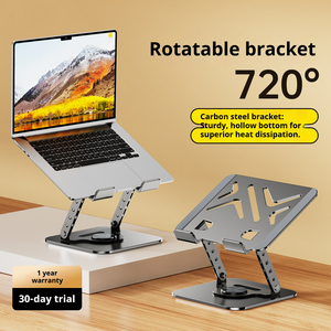 Soporte de Aleación de Aluminio Ajustable, Extensible, Plegable y Portátil para Computadora Portátil, Soporte para Juegos y Negocios, Base Plana - Product Image 4