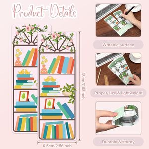 Marcapáginas con Diseño de Estantería, Marcadores de Páginas de Lectura de Doble Cara para Amantes de los Libros - Product Image 3