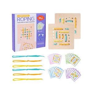 Jouet éducatif populaire pour tout-petits : Planche à enfiler en bois 2026 – Jouet de logique pour apprendre à nouer les lacets - Product Image 4
