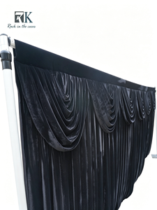 Durable Pipe <b>Stand</b> Pipe and Drape Aluminum Standing Curtain System Black Fabric Backdrop Kit Detachable Minimalist Style - Product Image 1