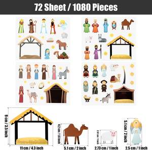 Autocollants OEM pour crèche d'enfants pour <span class=keywords><strong>l</strong></span>'artisanat <span class=keywords><strong>de</strong></span> la crèche Autocollants <span class=keywords><strong>de</strong></span> Noë<span class=keywords><strong>l</strong></span> Autocollants en vrac Fournitures pour fêtes religieuses - Product Image 5