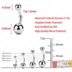 Bijoux de mode à la mode pour femmes G23 titane 14G <span class=keywords><strong>banane</strong></span> nombril anneau nombril Piercing bijoux - Product Image 6