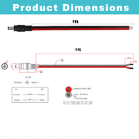 Câble d'alimentation DC 12V 5,5 mm x 2,1 mm avec connecteur mâle-femelle pour caméra de sécurité CCTV, bande LED, DVR, bricolage