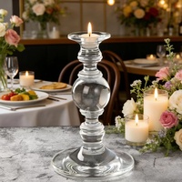 Candélabre en cristal K9 de style colonne romaine classique pour la décoration de table de banquet formel
