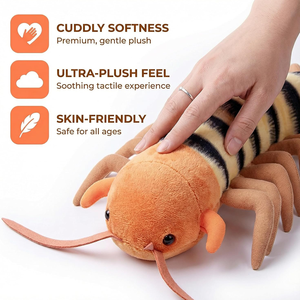 Juguete de Peluche de Milipede Suave y Realista con Patas Múltiples y Estampado a Rayas, Decoración para el Hogar - Product Image 2