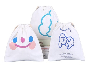 Reusable Custom logo Printed 100% Cotton Canvas <b>Fabric</b> Drawstring Mini Cotton Candy Packaging <b>Bags</b> Wholesale - Product Image 5