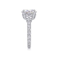 Bague de luxe en moissanite ronde 5 carats pour femme, en argent sterling S925 plaqué or 18 carats, bijou d'anniversaire