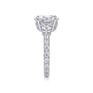 <span class=keywords><strong>Anello</strong></span> di Lusso con Moissanite Taglio Rotondo 5CT per Donne, <span class=keywords><strong>Argento</strong></span> Sterling S925 Placcato Oro 18K, Gioiello per Anniversario - Product Image 4
