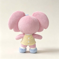 Peluche Éléphant Rose Personnalisée OEM ODM, Jouet en Peluche Doux, Personnage de Dessin Animé, Décoration Étoile, Robe Jaune, Coton PP, Anti-Stress