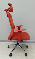 Chaise de bureau exécutive ergonomique moderne en métal avec support lombaire réglable et dossier en maille pivotant pour le bureau à domicile