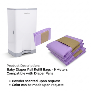 Recambios a granel de 9m para cubos de pañales de bebé, bolsas de plástico a prueba de olores para pañales con opciones de color y fragancia personalizadas, directamente de fábrica. - Product Image 5