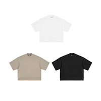 T-shirt pour homme à manches courtes, col montant, coupe ample, style décontracté, classique, pour l'été, vente en gros de mode