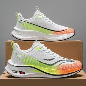 Chaussures de course pour hommes, respirantes, à semelle en carbone, en maille tissée, antidérapantes, légères, à lacets, souples, pour la marche et le fitness - Product Image 2