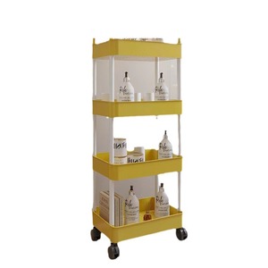 Multipurpose Portable Storage Cart 4 Layers Rectangle Standing Type Easy Cleaning for Kitchen Bathroom Bedroom Use - Product Image 4