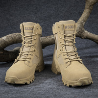 Bottes semi-respirantes imperméables en cuir vert et marron avec semelle intérieure en caoutchouc résistante aux clous