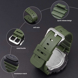 Bracelet en caoutchouc TPU pour Casio <span class=keywords><strong>GA</strong></span> <span class=keywords><strong>2100</strong></span> DW-5600, bracelet de sport, boucle en acier, ceinture de 16 mm, bracelets de montre de remplacement - Product Image 3