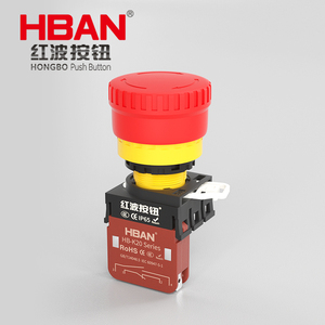 Hban <strong>Emergency</strong> <strong>Stop</strong> Latching <strong>Push</strong> <strong>Button</strong> Switch SPDT IP65 Waterproof High Quality and High Performance Safety Device - Product Image 1