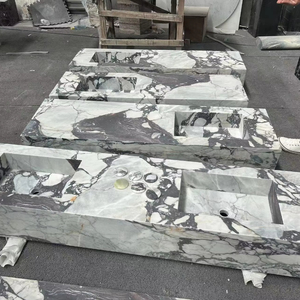 Fregadero de mármol natural más moderno de 2025 con MOQ 1 Juego de muebles de mármol precio baño tocador de mármol - Product Image 1