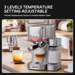 เครื่องชงกาแฟเอสเพรสโซ่กึ่งอัตโนมัติ CAFELFFE MK-801 แรงดัน 20 บาร์ ควบคุมอุณหภูมิแบบดิจิตอล <span class=keywords><strong>ชง</strong></span><span class=keywords><strong>กาแฟ</strong></span>แบบสัมผัสเดียว ลาเต้/คาปูชิโน่ - Product Image 4
