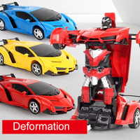 1 18 Transformation Voiture Robot Télécommande Voitures RC Rotation à 360 Degrés Lumière LED Cool Robot de Bataille pour Cadeaux