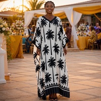Nouvelle Robe Boubou Africaine 2026 pour Femmes Grandes Tailles, Imprimé Palmiers, Ample, Maxi Kaftan, Abaya Musulmane, Vêtement Traditionnel Africain