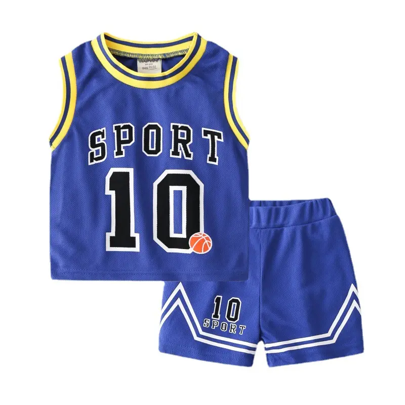 Baby boy basketball clothes set tank top+shorts 2pcs summer child tracksuit short sleeve sport suit baby clothes set