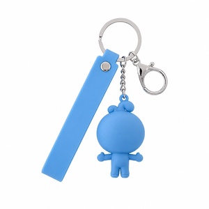 Cute <b>Cartoon</b> PVC Keychain Soft Silicone Key <b>Ring</b> Mascot Character Bag Charm Custom Logo Souvenir Keychain Wholesale Gift - Product Image 2