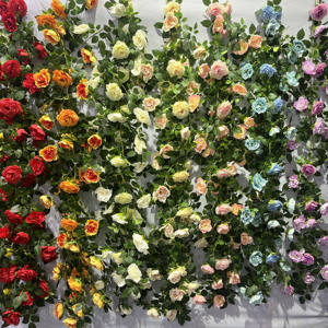 特別オファー5.7FTフェイクテーブル花柄ガーランドローズピンク天井吊りシルク人工ローズフラワーバイン - Product Image 2