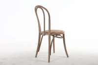Chaise de salle à manger en bois massif de caoutchouc au design nordique moderne avec assise en rotin naturel pour la maison, le bureau, l'appartement, l'atelier - Importée