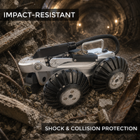 Robot d'inspection de canalisations 4K Full HD avec télécommande, caméra CCTV sur chenilles, câble de 300 m, caméra rotative à double objectif, 8 lumières LED haute puissance