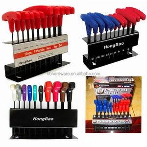 10 Piece Ergonomic Maximum Torque Organize case Holder T Handle Ball Flat Star Head Long Arm Hex Key Allen wrench Spanner Set