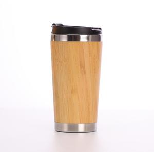 FOCUS Eco-friendly Custom Logo Double Wall Insulated Bamboo Mug Bamboo Water Bottle Promotional Gift Vacuum Thermos Bottle