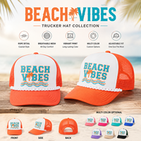 Topi Trucker OEM ODM G5 Gorras Fashion Bernapas dengan Pinggiran Melengkung 5 Panel, Bagian Belakang Berjaring yang Dapat Disesuaikan, Desain Logo Custom Cetak, dengan Tali