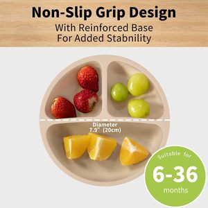 Productos de silicona personalizados, platos de comedor divididos de silicona para niños, plato de succión de alimentación antideslizante para bebés para niños pequeños - Product Image 2