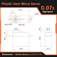 Micro servo Kpower 2,5g super léger, couple de 0,8 kg, servo miniature pour avion RC, planeur, modèle de micro-robot, pièces P0025
