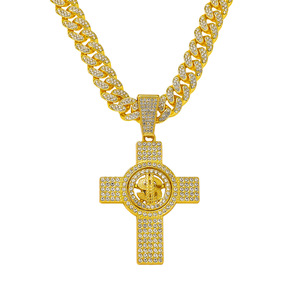 Hot Selling Hiphop Retro Rotatable Dollar Sign <b>Cross</b> Pendant Necklace Personalized Men's Necklaces Fashion Jewelry Wholesale - Product Image 6