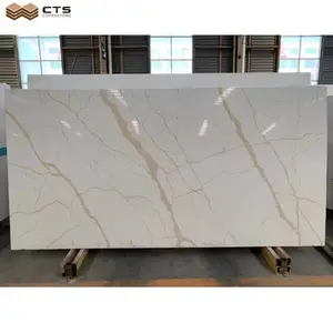 Canada popular type 3cm thick calacatta gold pattern quartz stone slabs easy clean benchtop