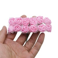 144 pièces de fleurs artificielles multicolores, mini bouquet de roses en mousse pour couronne, boîte cadeau, décoration