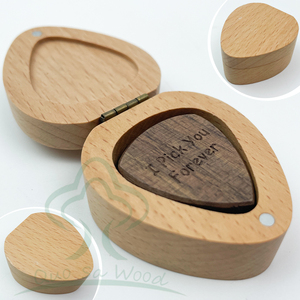 Custodia in legno per chitarra a forma di <span class=keywords><strong>cuore</strong></span> custodia per plettri Organizer, supporto per plettri per chitarra per chitarrista musicista - Product Image 4