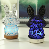 Diffuseur d'huiles essentielles ultrasonique 100 ml à effet craquelé motif lapin pour aromathérapie domestique, export transfrontalier