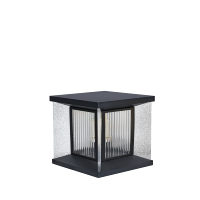 Lampe de poteau extérieure moderne avec diffuseurs en acrylique double couche et panneaux à effet cristal