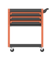 Chariot à outils industriel en acier laminé à froid avec 3 tiroirs, capacité de charge de 400 kg, vente en gros d'usine, support OEM