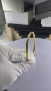 AU750 18K <strong>Solid</strong> <strong>Gold</strong> Certified Luxury <strong>Bangle</strong> with Bezel Set Diamond Custom Engraving Service Unisex Wedding Anniversary Jewelry - Product Image 4