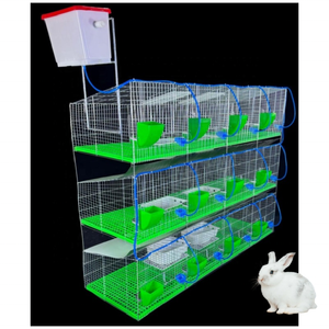 Cage à lapins peu encombrante avec 12 compartiments, en fil de fer galvanisé à froid, robuste et antirouille, pour l'élevage à grande échelle - Product Image 5